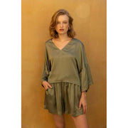 Omaria Satin Top -  NEMA RESORTWEAR- Green / M-Green / L-Green / S