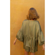 Omaria Satin Top -  NEMA RESORTWEAR- Green / M-Green / L-Green / S