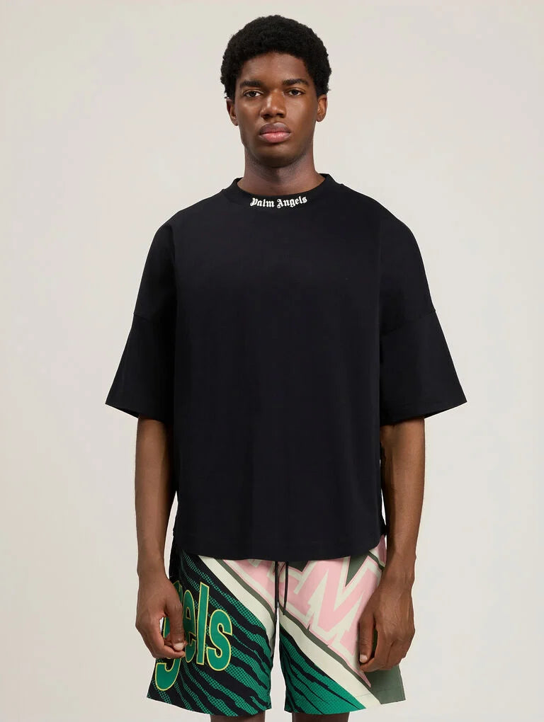 PALM ANGELS Classic Logo Over T-Shirt -  PALM ANGELS- Μαύρο / S-Μαύρο / M-Μαύρο / L-Μαύρο / XL