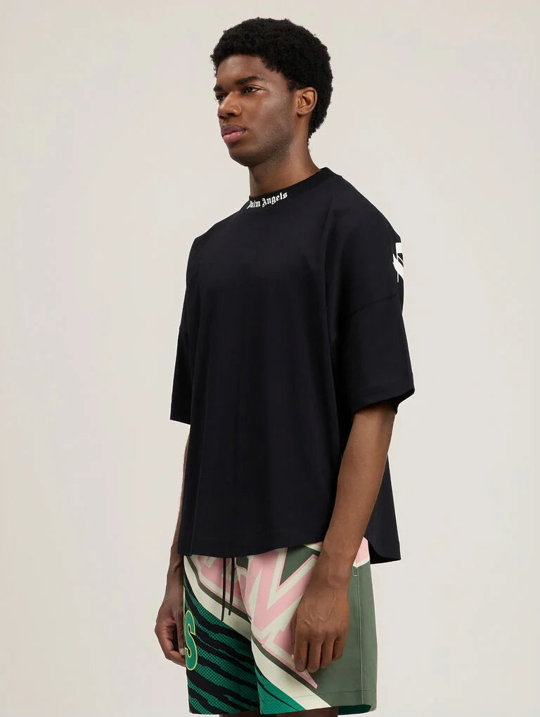 PALM ANGELS Classic Logo Over T-Shirt -  PALM ANGELS- Μαύρο / S-Μαύρο / M-Μαύρο / L-Μαύρο / XL