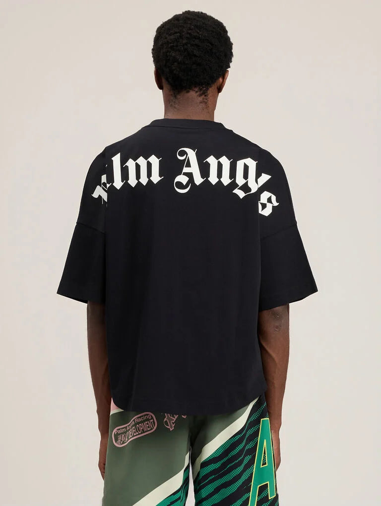 PALM ANGELS Classic Logo Over T-Shirt -  PALM ANGELS- Μαύρο / S-Μαύρο / M-Μαύρο / L-Μαύρο / XL