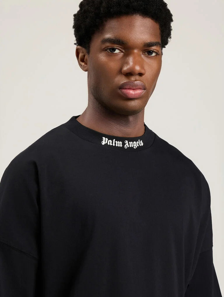PALM ANGELS Classic Logo Over T-Shirt -  PALM ANGELS- Μαύρο / S-Μαύρο / M-Μαύρο / L-Μαύρο / XL