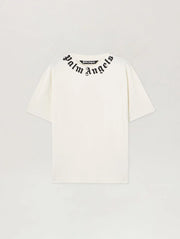 PALM ANGELS Neck Logo T-Shirt -  PALM ANGELS- Λευκό / M-Λευκό / L-Λευκό / XL-Λευκό / XXL