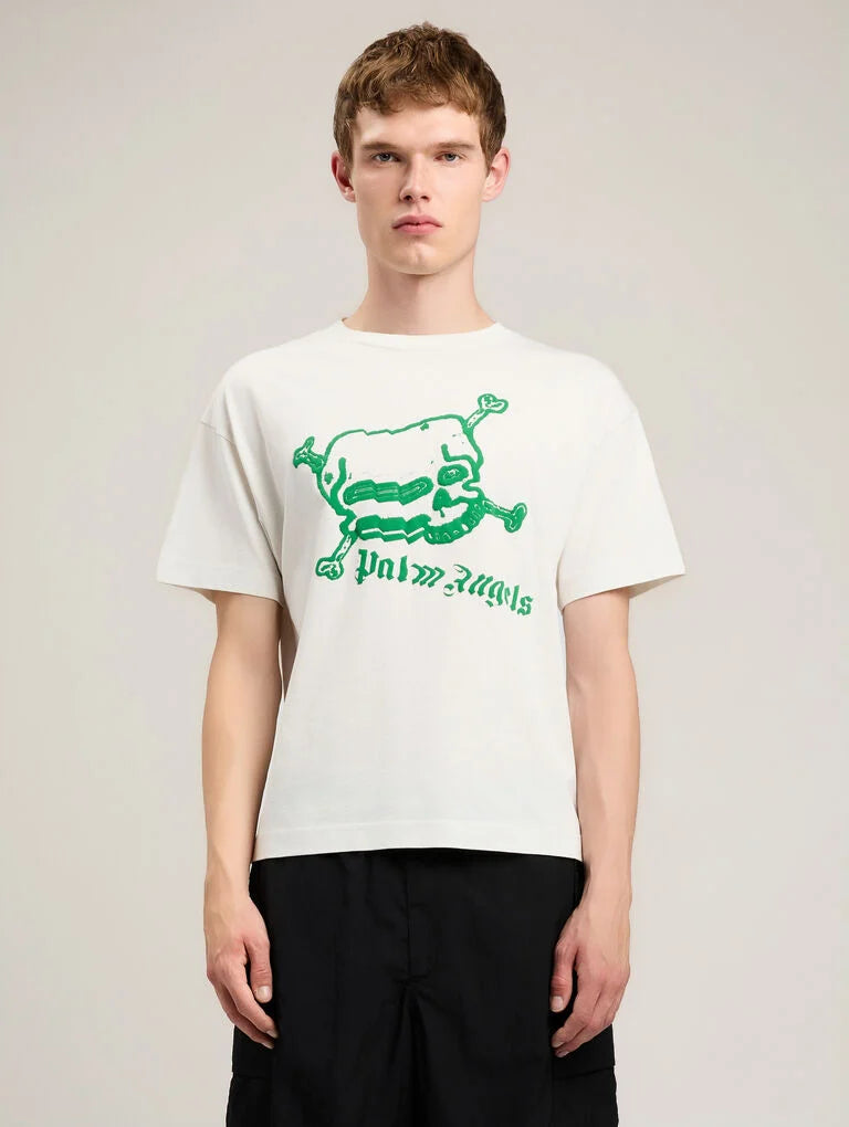 PALM ANGELS Skull T-Shirt -  PALM ANGELS- Λευκό / M-Λευκό / L-Λευκό / XL