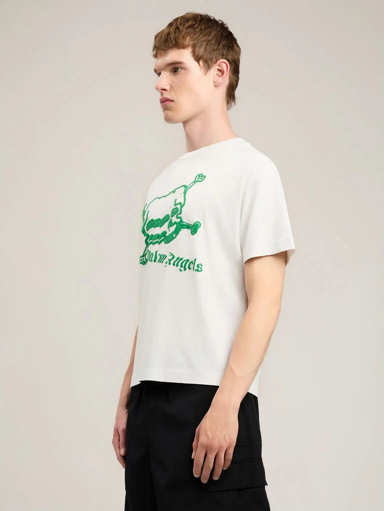 PALM ANGELS Skull T-Shirt -  PALM ANGELS- Λευκό / M-Λευκό / L-Λευκό / XL