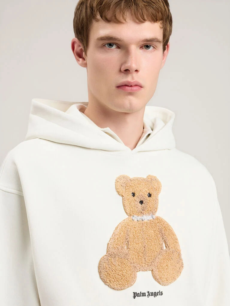 PALM ANGELS Bear Hoodie White