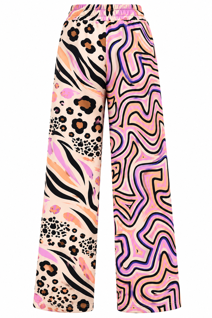 NEVER ON SUNDAY Wide Leg Παντελόνι με Mixed Prints