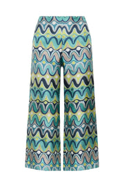 Printed Silk Παντελόνα σε Α γραμμή -  MALIPARMI- Blue / 44-Blue / 40