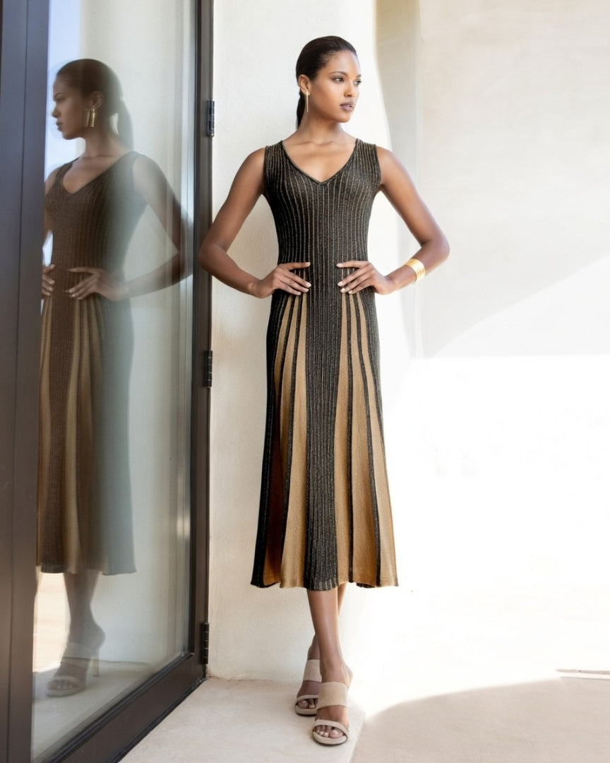 AGGEL Noir Lurex Midi Φόρεμα / 3118K