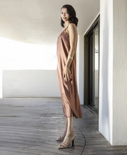 AGGEL Satin Glow Midi Φόρεμα
