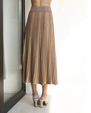 AGGEL Lurex Midi Φούστα Bronze-Mocca