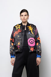 Susan Bomber Jacket / 35001 -  NEMA RESORTWEAR- Black / S-Black / M-Black / L-Black / XL