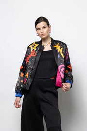 Susan Bomber Jacket / 35001 -  NEMA RESORTWEAR- Black / S-Black / M-Black / L-Black / XL