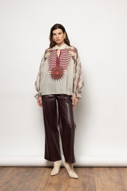 Regine Printed Shirt / 1N408 -  NEMA RESORTWEAR- Beige / S-Beige / M-Beige / L