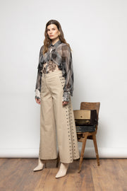 Naila Silk Shirt / 5N306 -  NEMA RESORTWEAR- Geometric / S-Geometric / M-Geometric / L