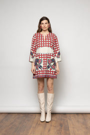 Asiya Mini Dress /7N012 -  NEMA RESORTWEAR- Red / S-Red / M-Red / L