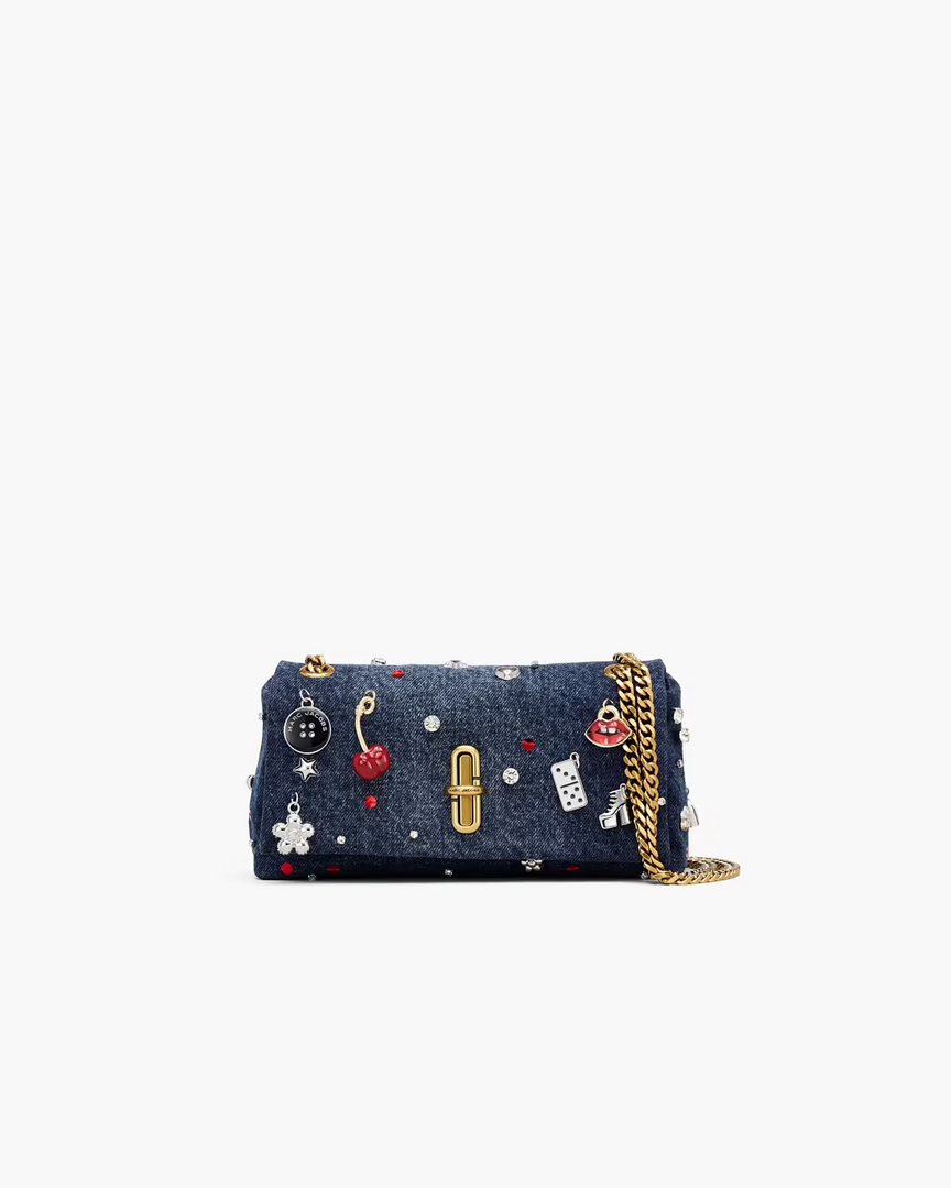MARC JACOBS THE TRINKET CHARM DENIM DUAL CHAIN MINI BAG 2R5SMN017S02