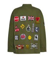 JOHN RICHMOND Overshirt with applied patches and military-inspired design