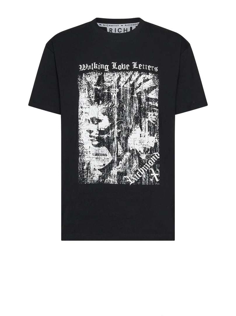 John Richmond T-shirt Μαύρο με Graphic Print -  JOHN RICHMOND- Μαύρο / XS-Μαύρο / S-Μαύρο / M-Μαύρο / L