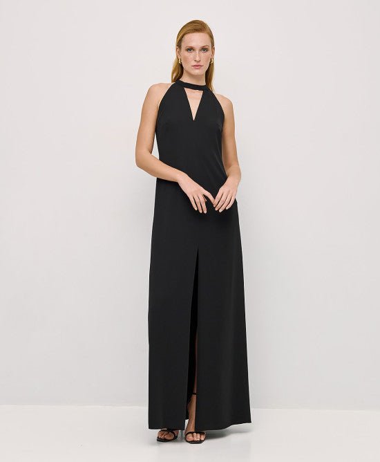Φόρεμα μάξι με V άνοιγμα/ 53-3388 -  ACCESS FASHION- Black / 48-Black / 52