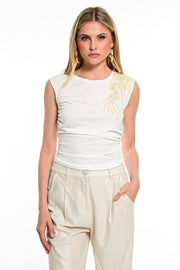 WE COSS Pearl Detail Τοπ -  WE COSS- Λευκό / S-Λευκό / M
