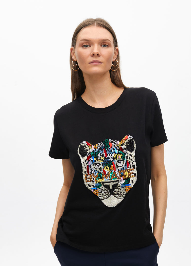 ANIMAL T-SHIRT WITH RHINESTONES / MF2515011