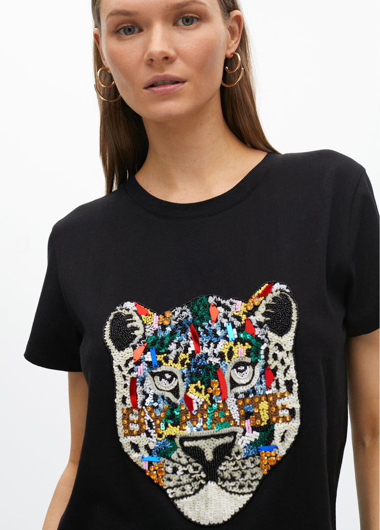 ANIMAL T-SHIRT WITH RHINESTONES / MF2515011