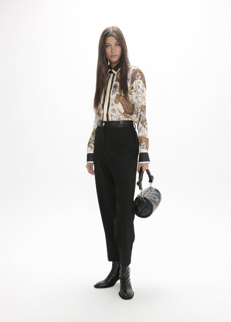 LOLA CASADEMUNT Barcelona Fit Παντελόνι από Roma Knit με Contrast Μέση