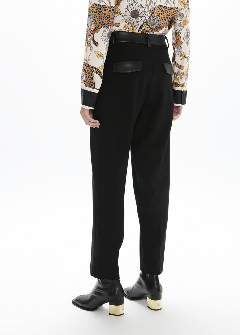 LOLA CASADEMUNT Barcelona Fit Παντελόνι από Roma Knit με Contrast Μέση