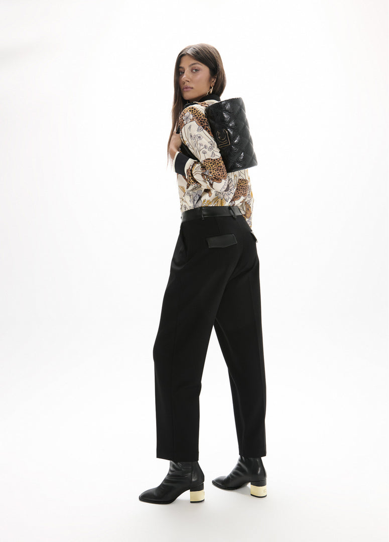 LOLA CASADEMUNT Barcelona Fit Παντελόνι από Roma Knit με Contrast Μέση