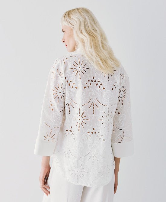 Μπλούζα broderie με πούλιες -  ACCESS FASHION- White / M-White / L-White / S