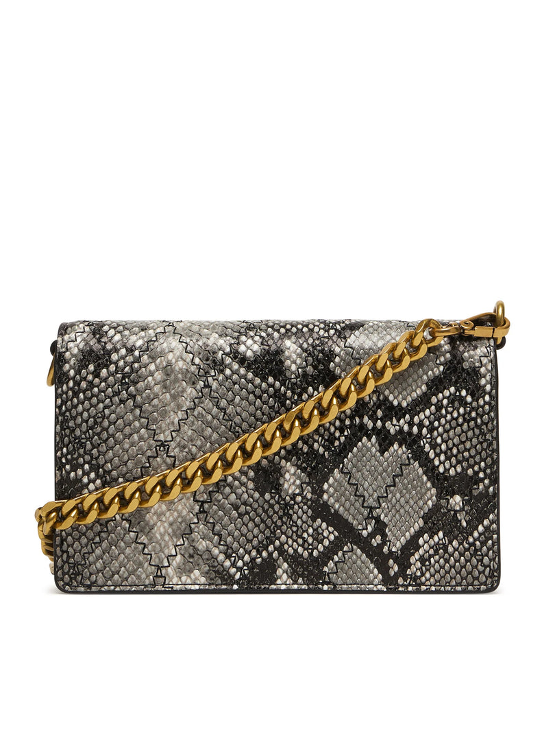JUST CAVALLI Τσάντα Ώμου με Snake Print και Χρυσή Αλυσίδα /81RA5PG2ZSD84