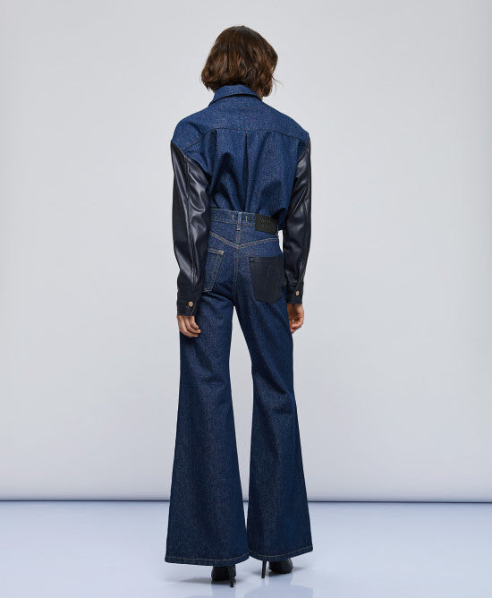 Παντελόνι denim καμπάνα / 54-8232 -  Love Boutique- Μπλε / S