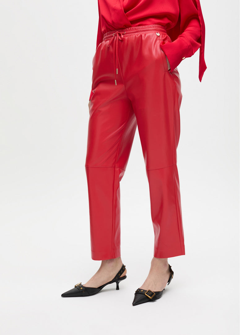 FAUX LEATHER JOGGING TROUSERS / LF2514025