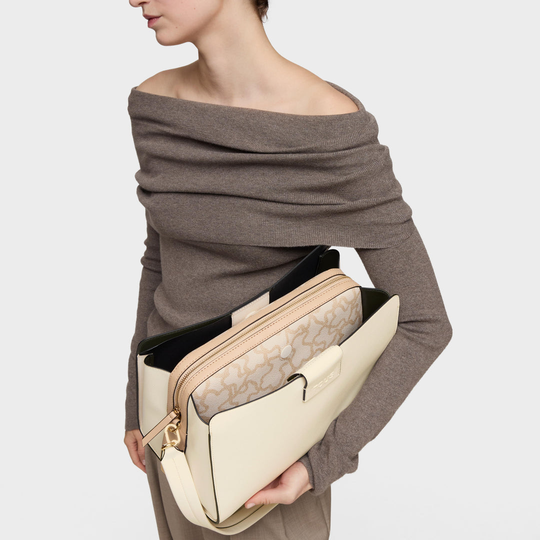 TOUS Μεσαίου Μεγέθους Τσάντα CITY KAOS ICON στο χρώμα της άμμου / 2002355201