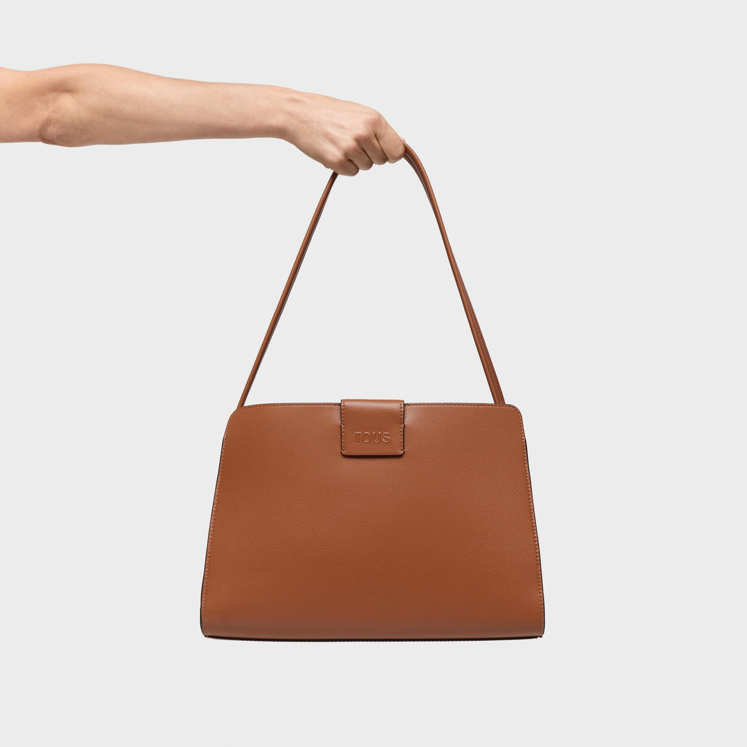 TOUS Μεσαίου Μεγέθους Τσάντα CITY KAOS ICON σε κάμελ χρώμα / 2002355243