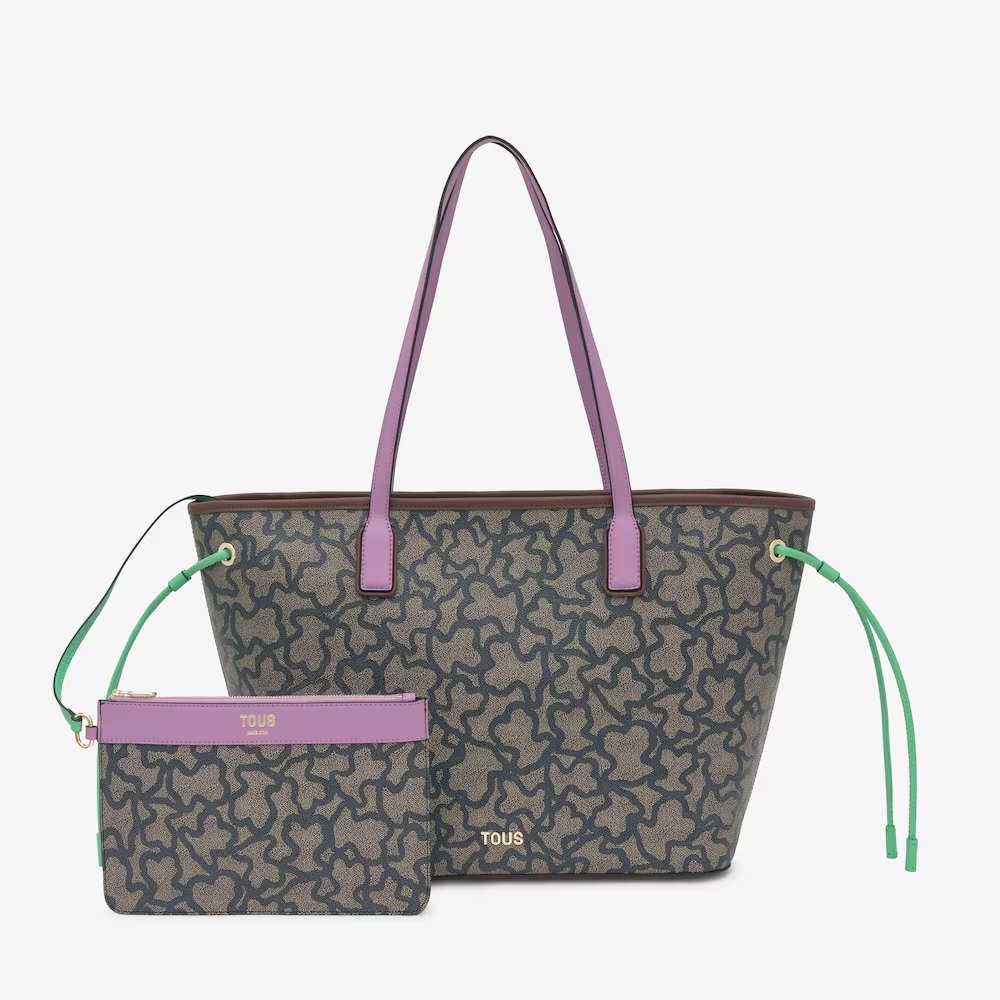 TOUS Μεγάλη Shopper Bag σε μαύρο και μώβ χρώμα / 2002462468
