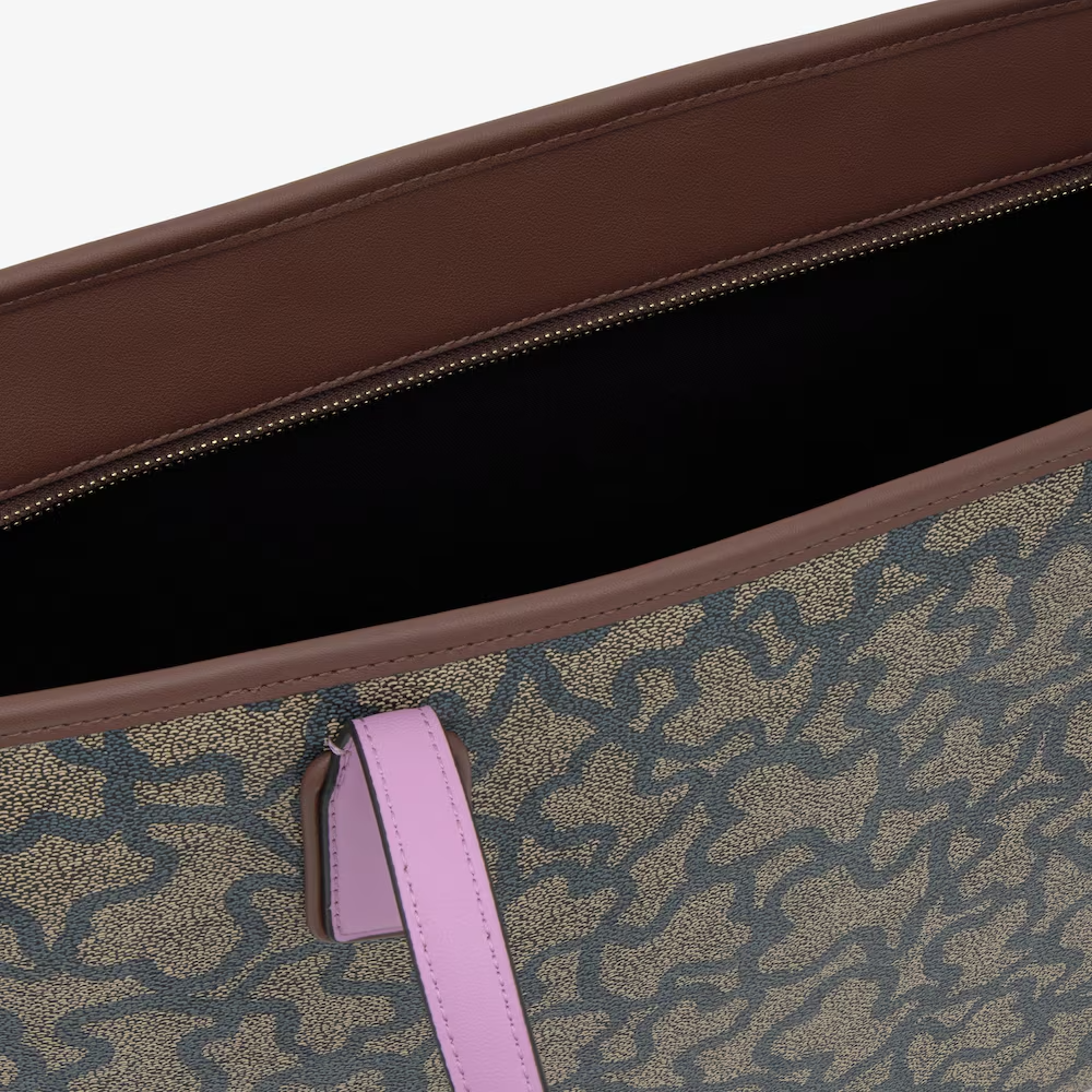 TOUS Μεγάλη Shopper Bag σε μαύρο και μώβ χρώμα / 2002462468