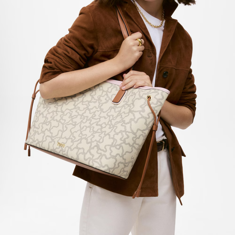 TOUS Μεγάλη Shopper Bag σε μαύρο και μώβ χρώμα / 2002462468