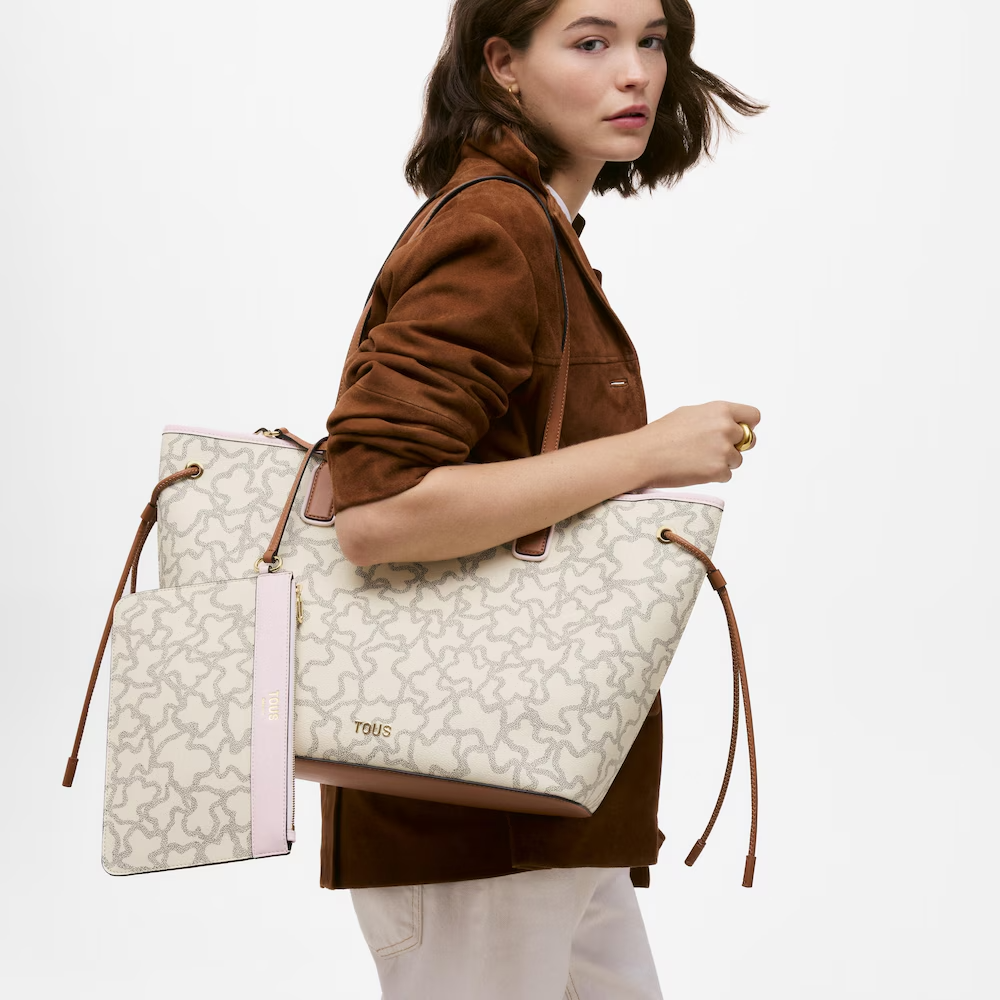 TOUS Μεγάλη Shopper Bag σε μαύρο και μώβ χρώμα / 2002462468