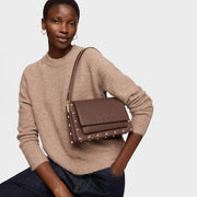 TOUS Μεσαίου Μεγέθους Τσάντα Χιαστί AUDREE STUDS σε καφέ χρώμα / 2002375243