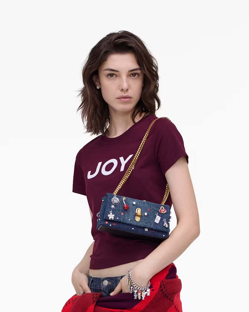 MARC JACOBS THE TRINKET CHARM DENIM DUAL CHAIN MINI BAG 2R5SMN017S02