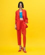 Παντελόνι λινό με ζώνη / 33-5004 -  ACCESS FASHION- Red / 48