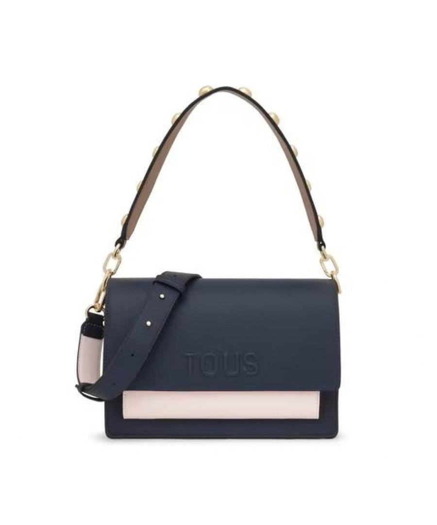 Μεσαίου μεγέθους τσάντα χιαστί Audree Saffiano ΤOUS Navy Blue
