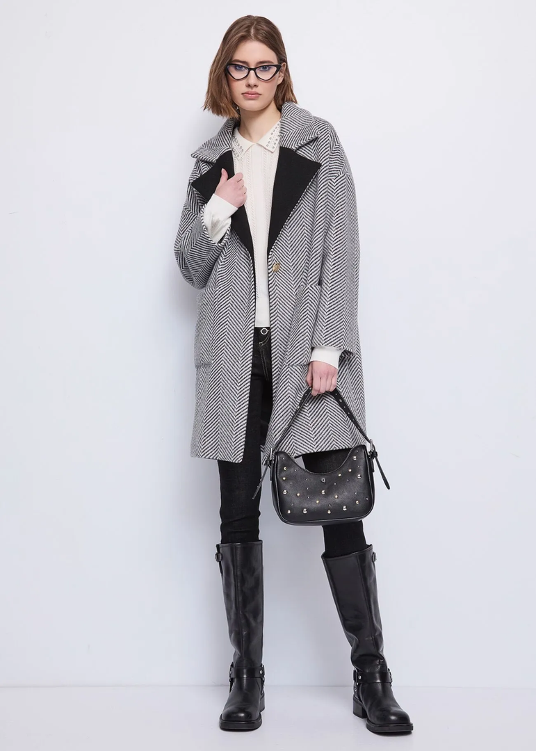 Λευκό Πουλόβερ με Γιακά και Στρας / 521BD53050 -  GAUDI- OFF-WHITE / XS-OFF-WHITE / S-OFF-WHITE / M