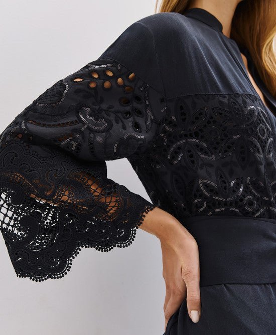 Φόρεμα σεμιζιέ broderie με πούλιες /53-3382
