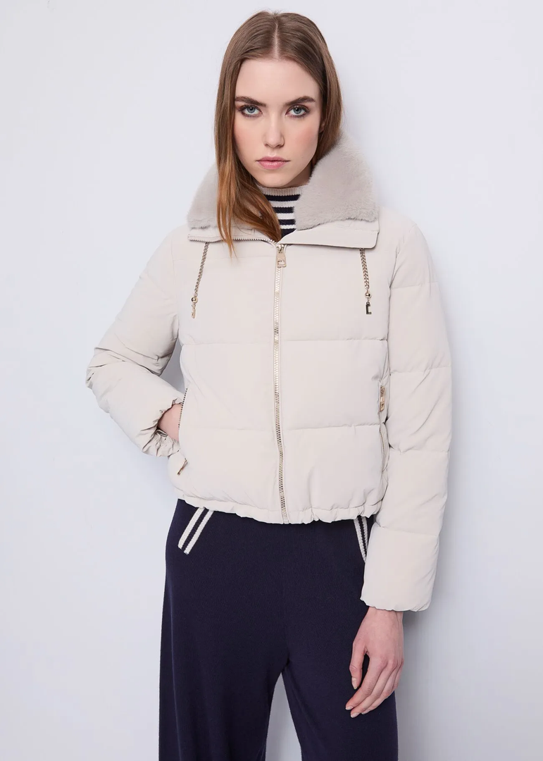 Κοντό Καπιτονέ Μπουφάν με Κουκούλα και Αλυσίδα /521BD350009 -  GAUDI- Beige / 42-Beige / 44