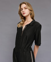 Μπλούζα κοντομάνικη lurex / 54-2080 -  ACCESS FASHION- Black / S-Black / M-Black / L