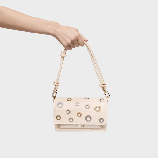 Μικρή τσάντα χιαστί Audree Eyelets σε μπεζ χρώμα