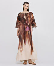 Καφτάνι εμπριμέ /43-3610 -  ACCESS FASHION- Brown / One size